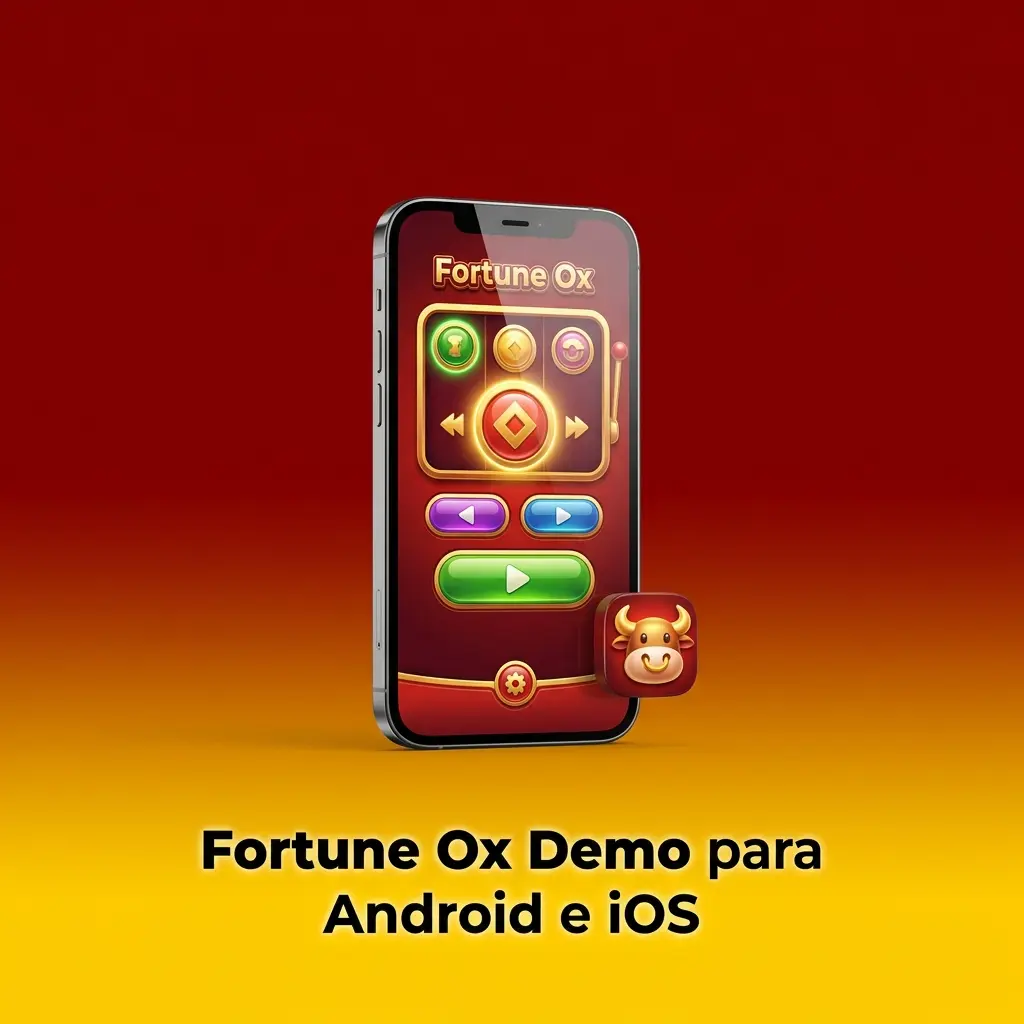 Fortune Ox demo acessível em Android e iOS pelo app do cassino, com layout responsivo e botões adaptados