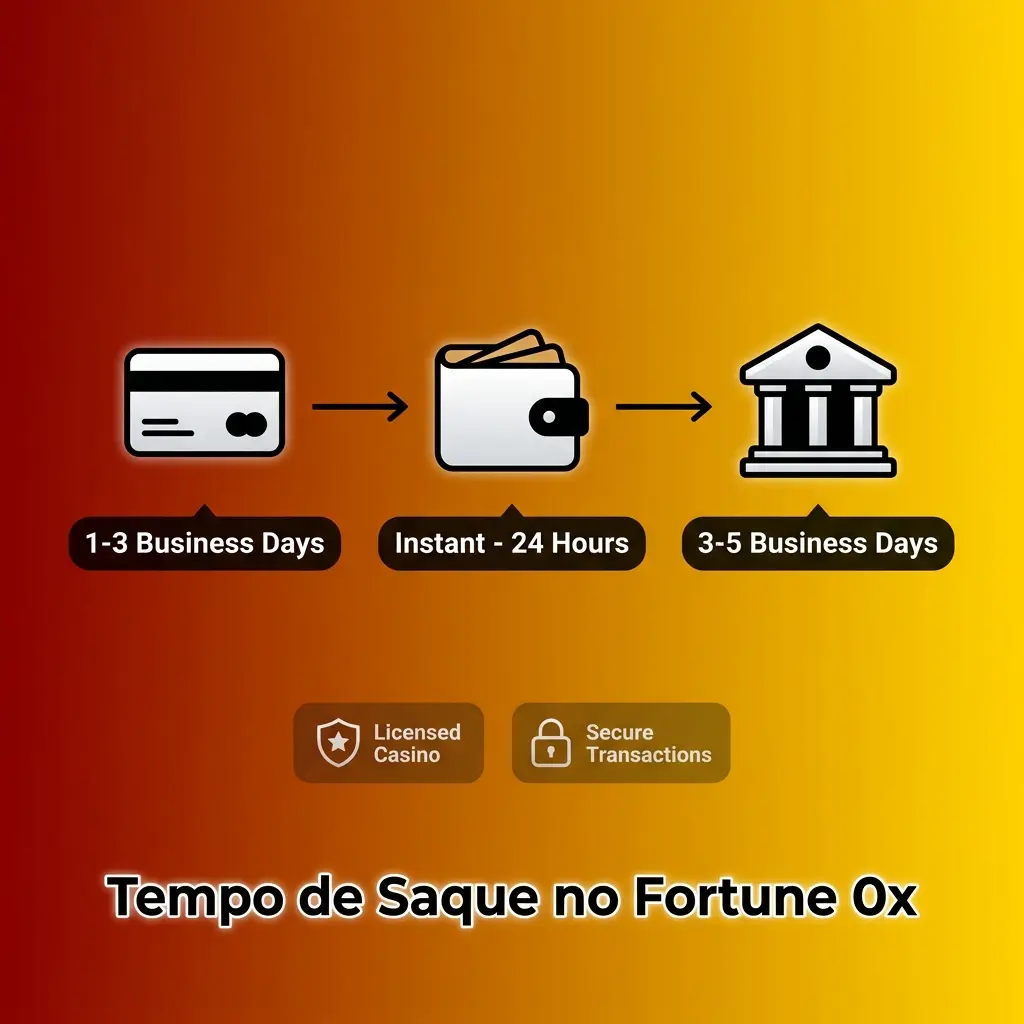 Tempo de saque no Fortune Ox: Pix em minutos, eWallets em 24h, boleto e transferência em até 5 dias úteis.